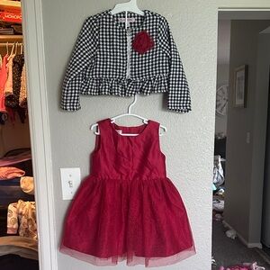 Elegant Red and Black Kids Formal Dress Set